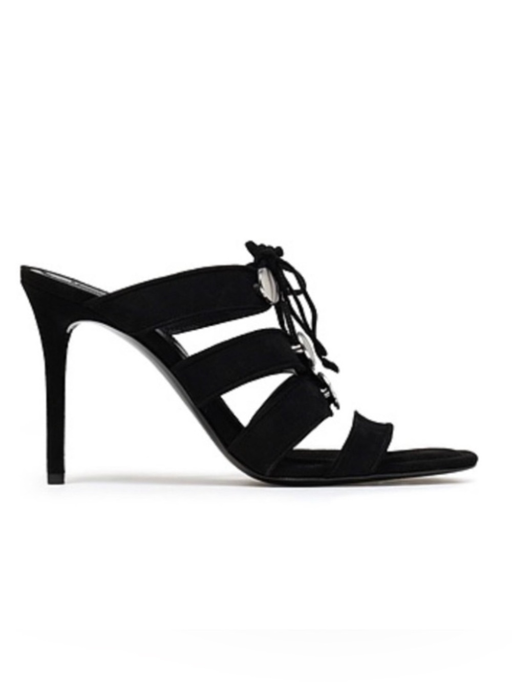 Alexander Wang Black Suede Heels Sandals EU Size 38 1/2